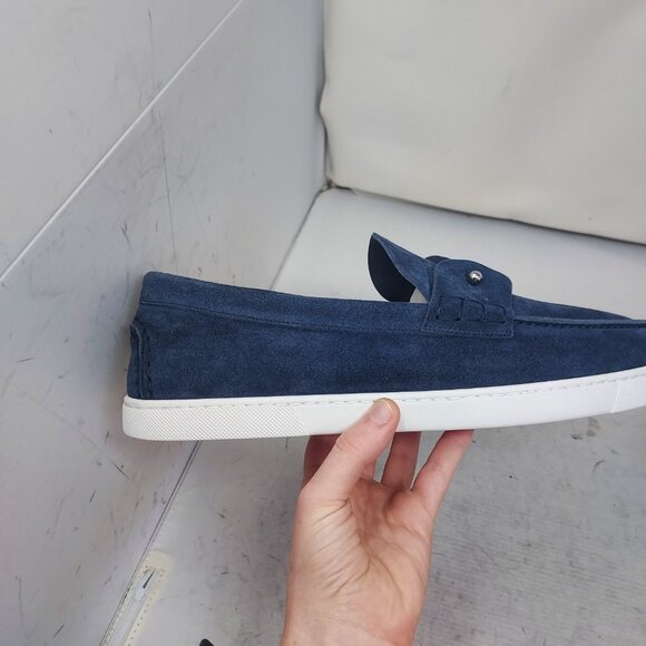 Christian Louboutin Chambeliboat Blue Suede MENS Boat Shoe - Picture 7 of 11